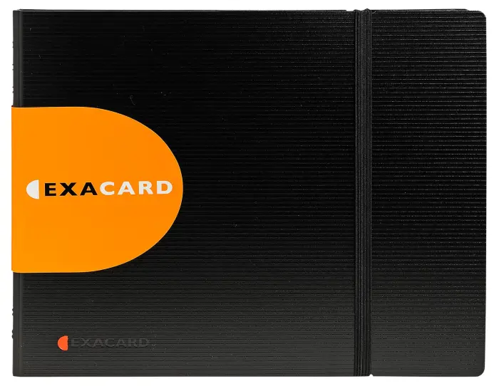 Porte cartes de visite Exacard à pochettes détachables 240 cartes Exactive® - 20x25cm - Noir