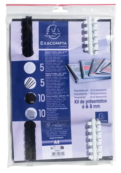 Kit de présentation reliures spiralées pour dossier de 10 à 40 feuilles A4 - Autre