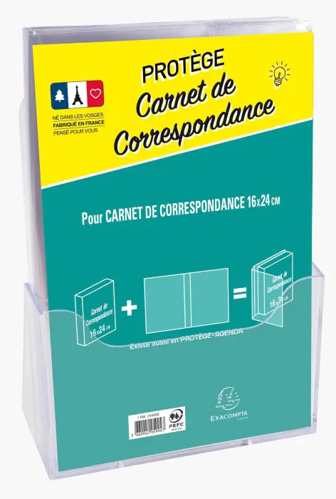 Protège carnet de correspondance - Couleurs assorties