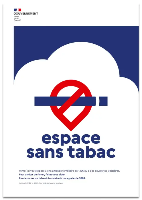 Panneau polypropylène non adhésif Espace sans tabac A4 - New