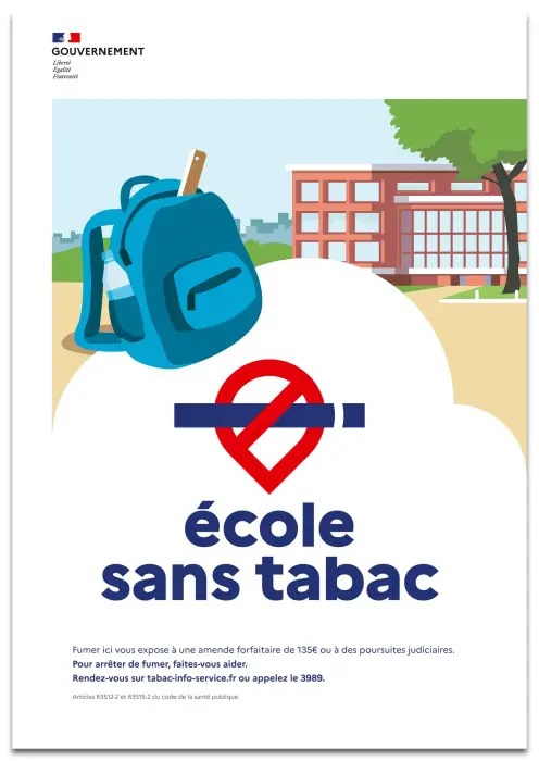 Panneau polypropylène non adhésif Ecole sans tabac A4 - New