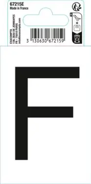 Autocollant PVC adhésif antidérapant lettre F - Noir - New