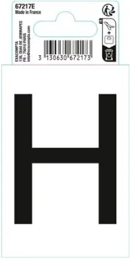 Autocollant PVC adhésif antidérapant lettre H - Noir - New