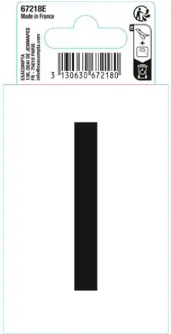Autocollant PVC adhésif antidérapant lettre I - Noir - New