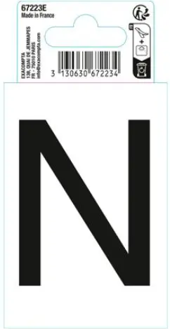 Autocollant PVC adhésif antidérapant lettre M - Noir - New