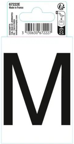 Autocollant PVC adhésif antidérapant lettre N - Noir - New