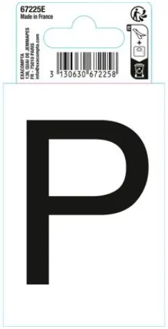 Autocollant PVC adhésif antidérapant lettre P - Noir - New