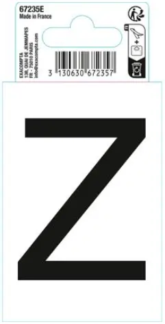 Autocollant PVC adhésif antidérapant lettre Z - Noir - New