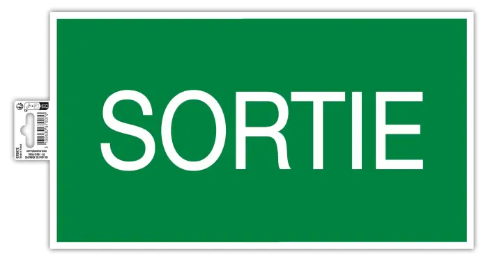 Panneau PVC adhésif antidérapant Sortie 35x20 cm - Vert