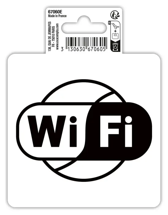 Panneau PVC adhésif antidérapant Wifi 10 cm - Noir