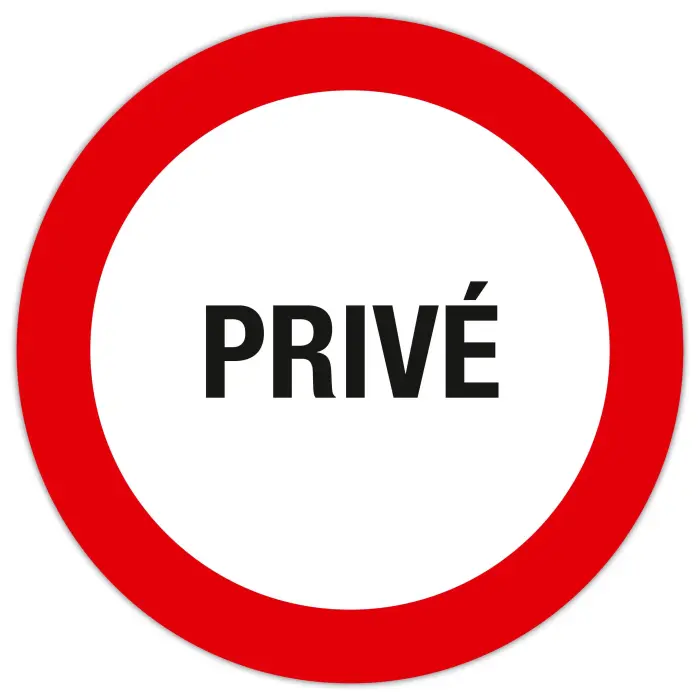 Panneau polypropylène non adhésif Privé 20 cm - Rouge