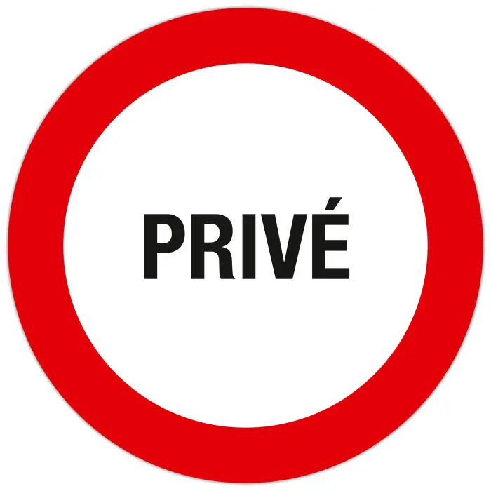 Panneau polypropylène non adhésif Privé 30 cm - Blanc