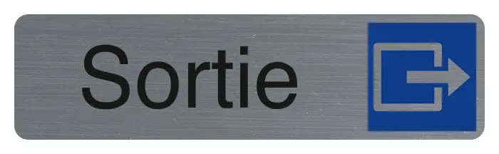 Plaque adhésive imitation aluminium Sortie 16,5X4,4 cm - Gris