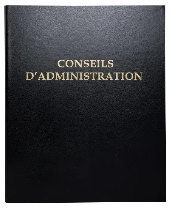 Reliure registre 32x26cm 4 anneaux avec recharge 100 feuillets - Conseils d'administration - Noir