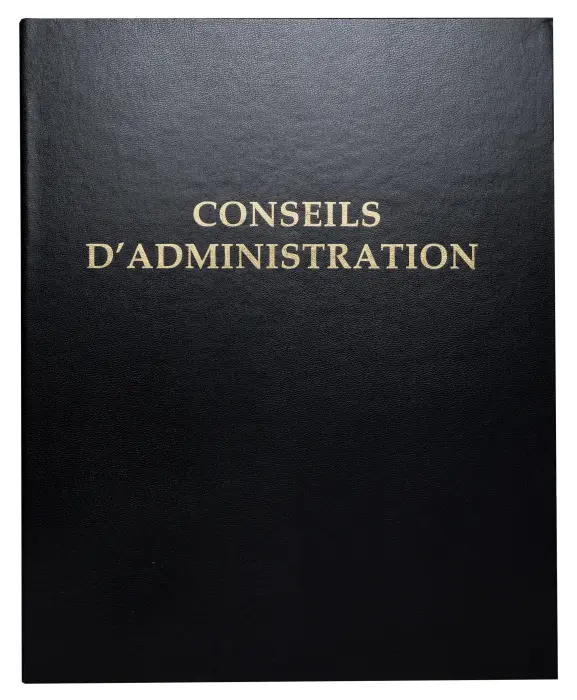 Reliure registre économique 32x26cm 4 anneaux - Conseils d'administration - Noir