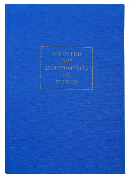 Registre 297X210 Mouvements de titres 112 pages - Bleu