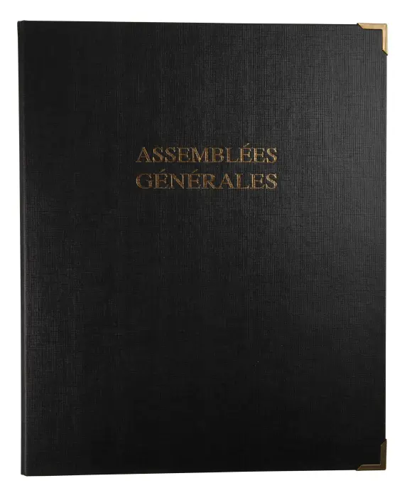 Reliure luxe avec recharge 297X210 Assemblées générales 100 feuillets foliotés 90g + 2 gardes - Noir