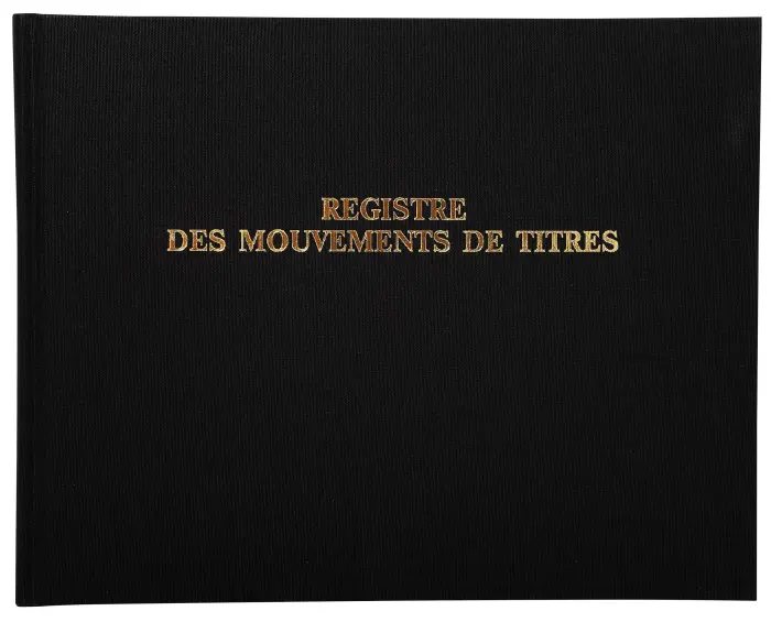 Registre 24x32cm - Mouvements de titres 100 pages - Noir
