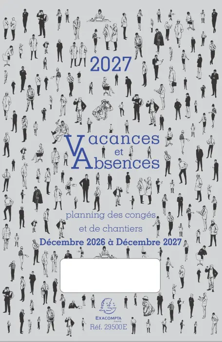Planning des Vacances et Absences 20 x 29,7 cm Décembre 2026 à Décembre 2027