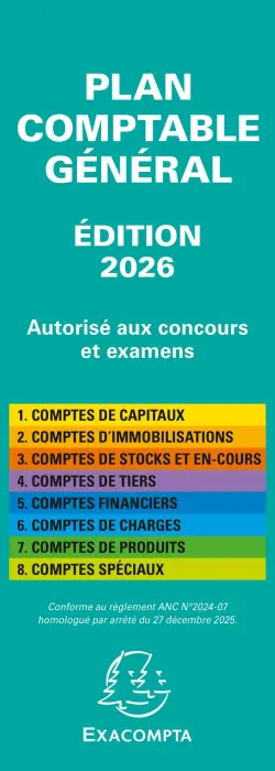 Plan comptable général accordéon 19x7,5cm - Vert