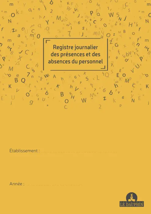 Registre journalier des présences et absences du personnel, 297X210, 24 pages - Couleurs assorties