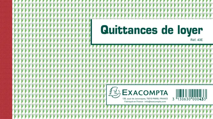 Manifold Quittances de loyer 12,5x21cm 50 feuillets tripli autocopiants