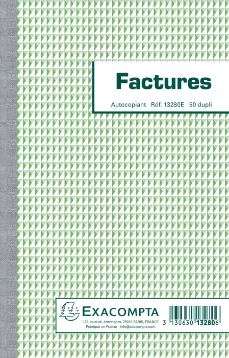 Manifold Factures 21x13,5cm 50 feuillets dupli auocopiants