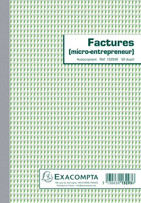 Manifolds Factures micro-entrepreneur 21x14,8cm - 50 feuillets autocopiants dupli