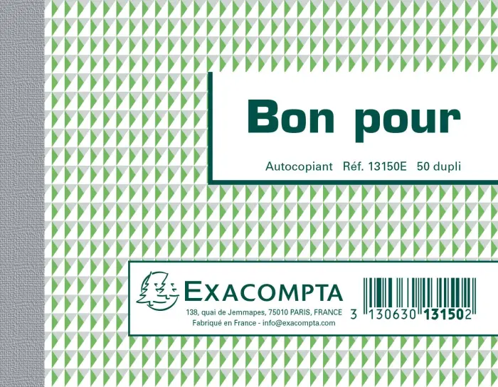 Manifold Bon pour 10,5x13,5cm 50 feuillets dupli autocopiants