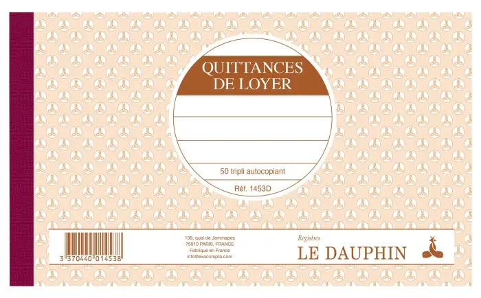 Manifold autocopiant 125X210 Quittance de loyer 50 tripli - Avoine