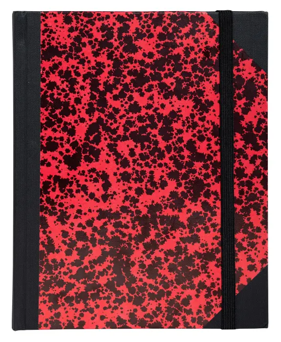 Carnet Marbre 220x170, 192 pages lignées - Rouge