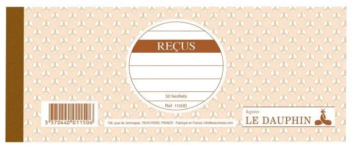 Carnet à souche 107X250 Quittances de loyer 50 feuillets - Avoine