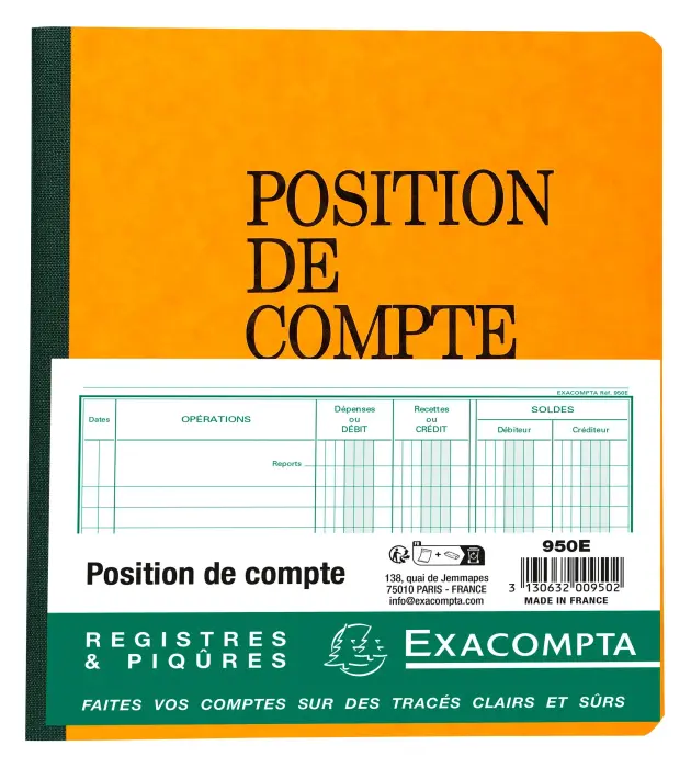 Piqûre position de compte 21x19cm 80 pages - Couleurs assorties