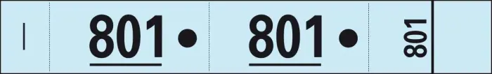 Carnet de 50 tickets vestiaires numérotés de 3 volets (dont 2 volets avec trous) - Format 20x3 cm - Bleu