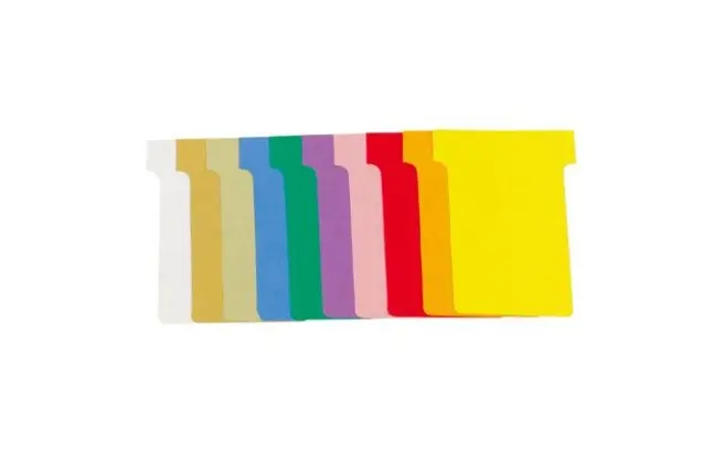 Carton de 10 étuis de 100 fiches en T n°1,5 - L45 x H53 x l36 x h15 mm - Couleurs assorties