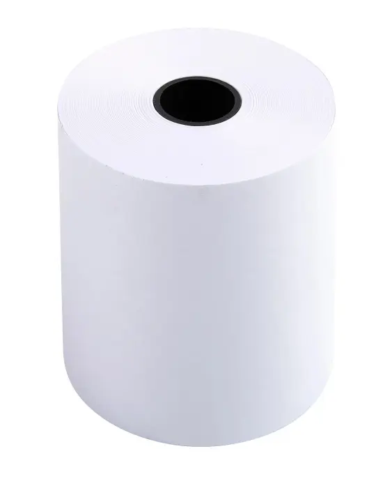 Bobine pour machine à calculer 57x50 mm - 1 pli offset extra-blanc 60g/m2. - Blanc