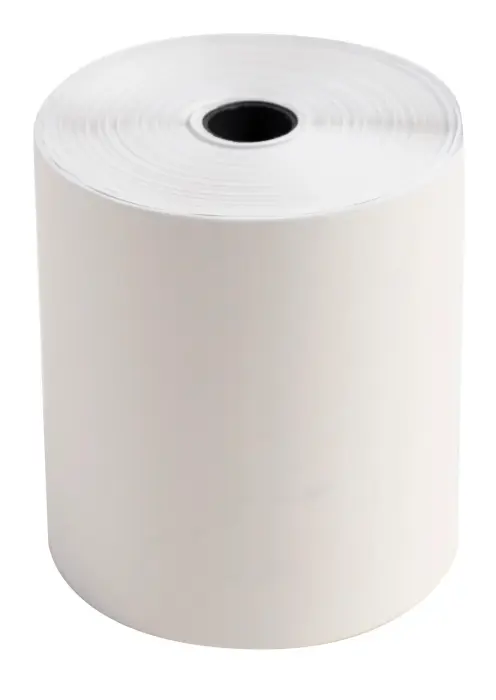 Bobine pour tickets de caisse 76x70 mm - 2 plis chimique autocopiant (blanc/jaune) 57g/m2. - Blanc