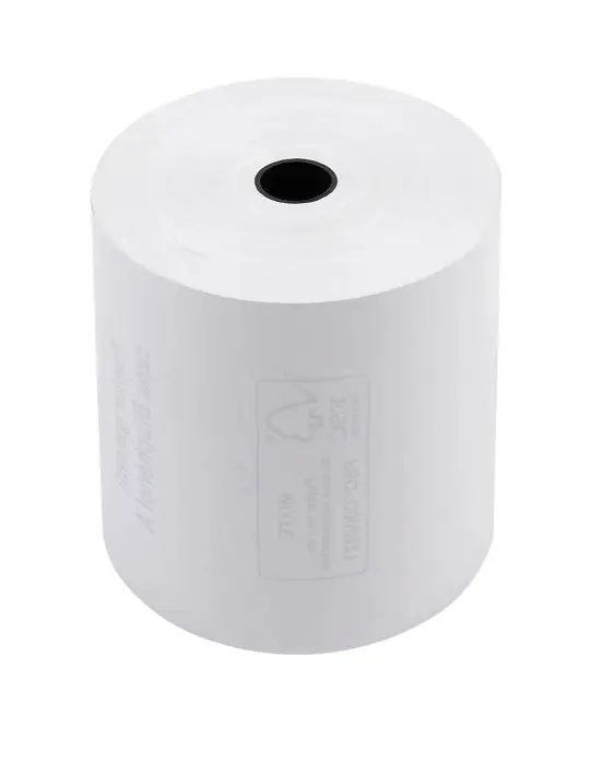 Bobine pour tickets de caisse 80x72mm - 76m - 1 pli thermique 48g/m2. - Blanc