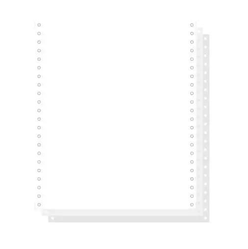 "1000 feuilles de listing autocopiantes blanc 240x11"" 3plis Bandes Caroll Détachables" - Blanc