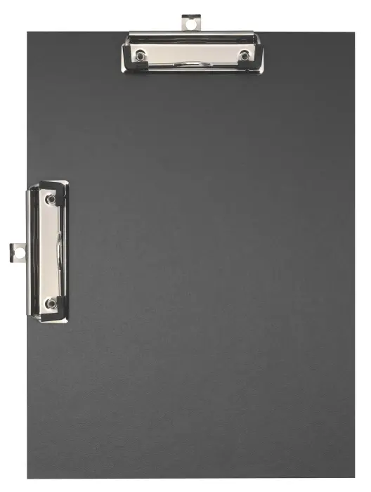 Porte-bloc double clip papier enduit - Format 23x32cm pour A4 - Noir