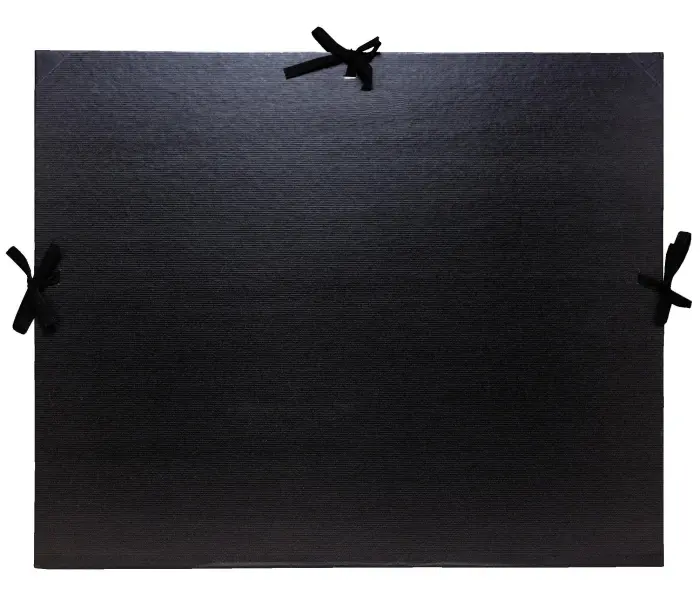 Carton à dessin kraft noir vernis avec ruban 32x45 cm - Pour format A3 - Noir