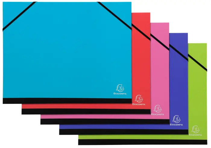 Carton à dessins avec élastiques IDERAMA - A4 - Couleurs assorties