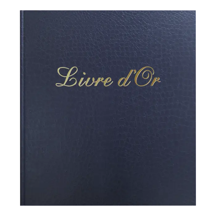 Livre d'or 140 pages tranche or Prestige - Bleu nuit