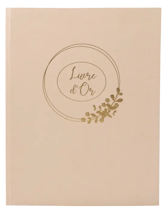 Livre d'or 100 pages tranche or Ringflower - Latte