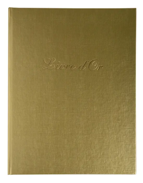 Livre d'or Balacron avec titre 100 pages blanches - 27x22 cm vertical - Or