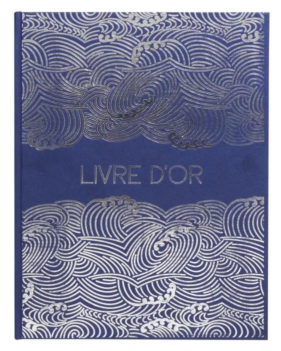 Livre d'or 100 pages tranche argent Japan - Bleu