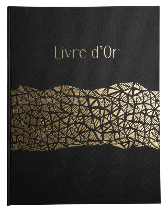 Livre d'or 100 pages tranche or Aramy - Noir