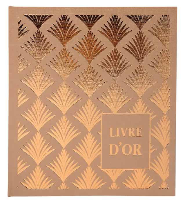 Livre d'or 140 pages tranche or - Format 21x19cm - PALMYRE - Nude palmier