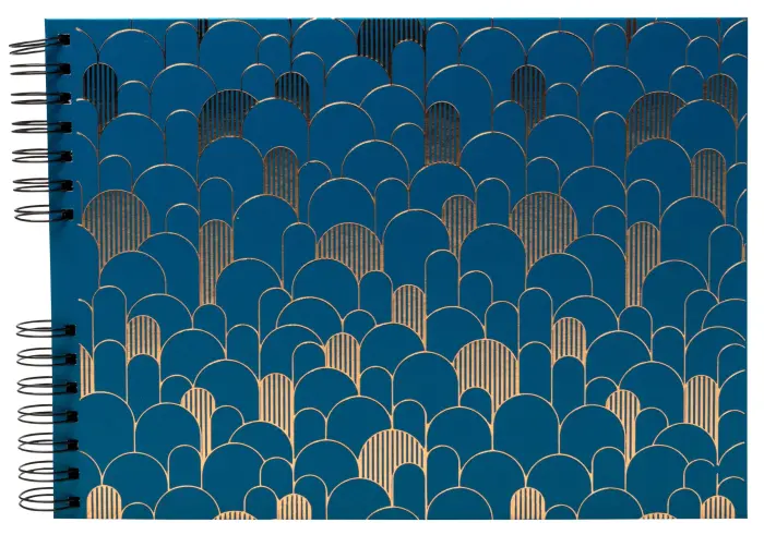 Album photo à spirales 50 pages noires Néo Déco - Bleu de France