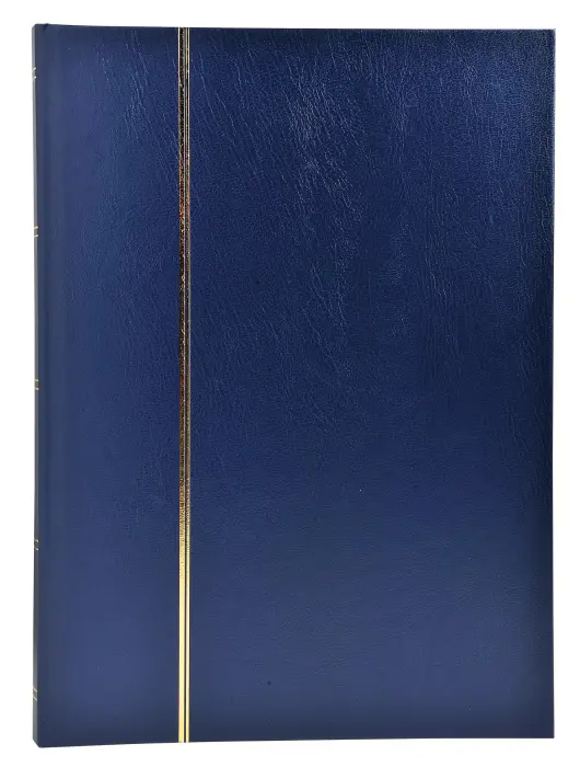 Album de timbres simili-cuir 48 pages noires - 22,5x30,5 cm - Bleu